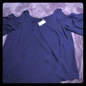Torrid Navy Cold Shoulder Top